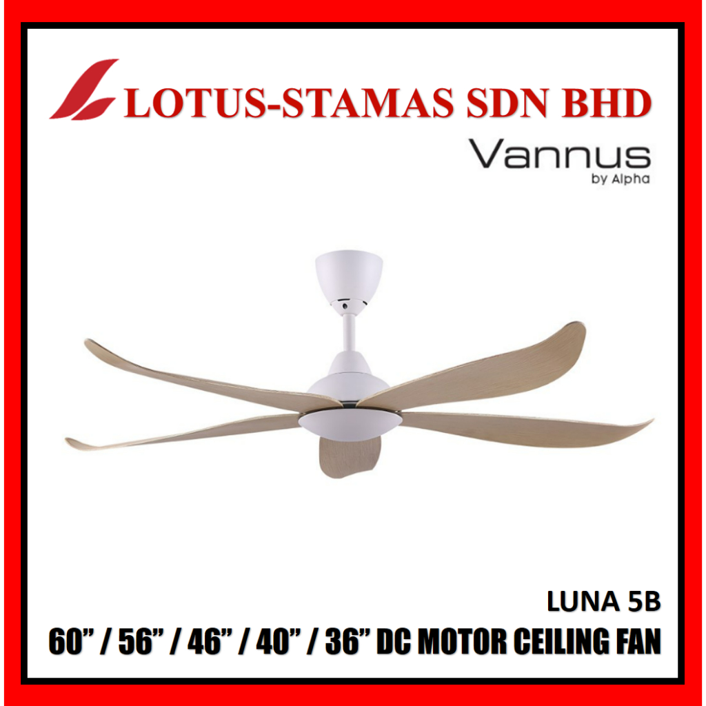ALPHA VANNUS LUNA 5B 56" / 46" / 40" REMOTE CONTROL DC MOTOR CEILING