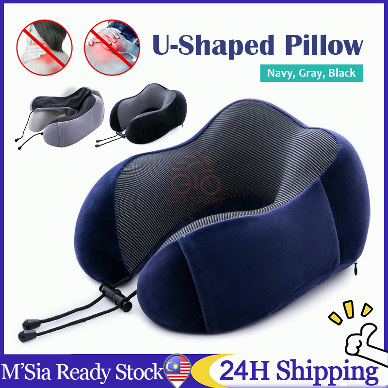 Portable Memory Foam Neck Pillow Travel U-Shape Pillow Bantal