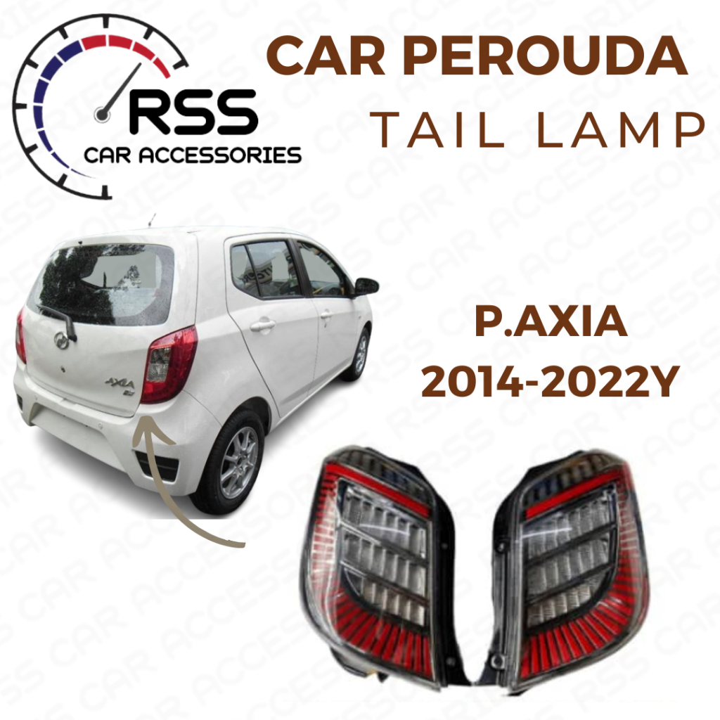 PERODUA AXIA 2014-2022 TAIL LAMP BLACK RED LIGHT DRAGON SCALE | Shopee ...