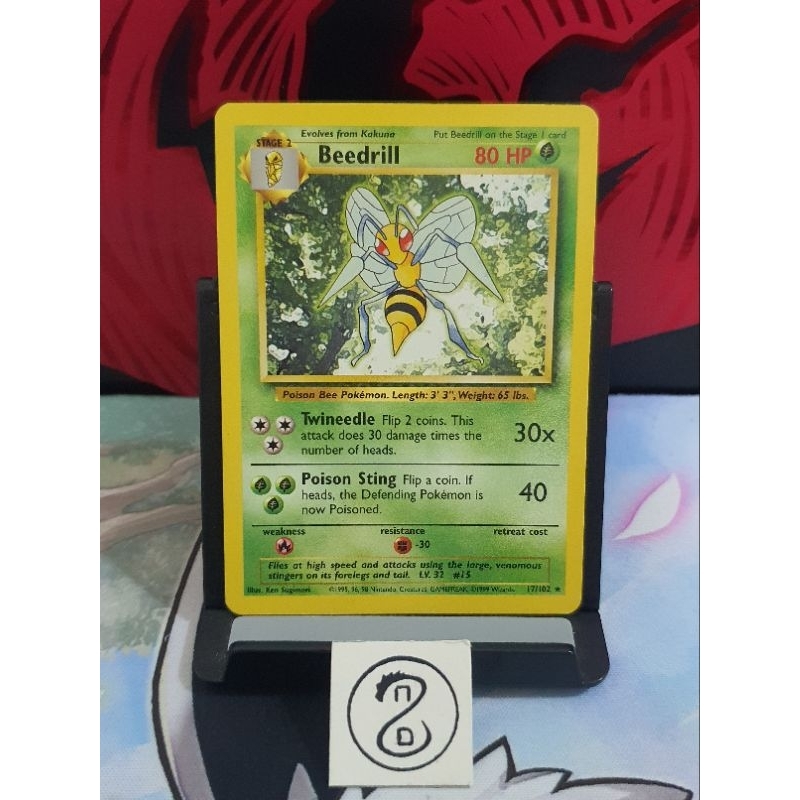 Pokemon TCG Beedrill 17/102 // Unlimited Base Set (1999) Shopee