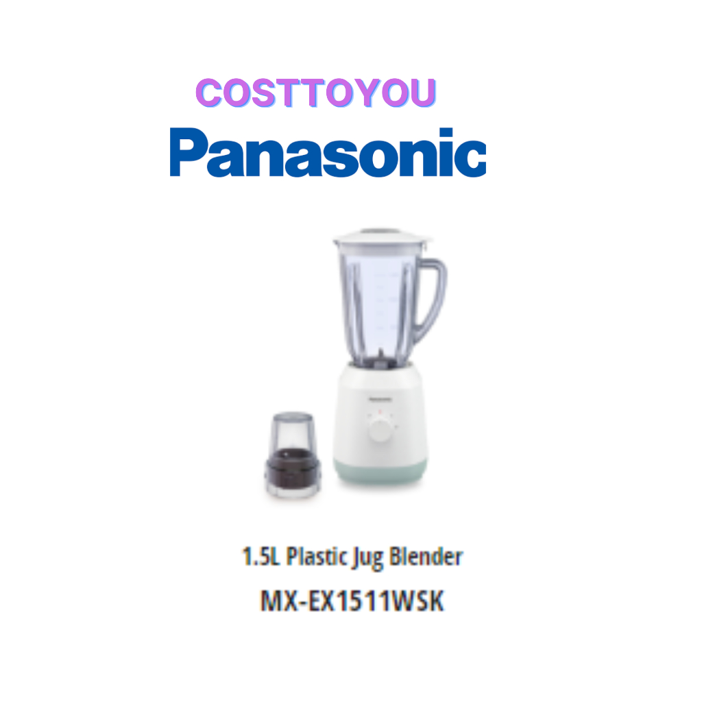 Panasonic blender/pengisar 1 plastic jug and 1 dry mill Mxex1511
