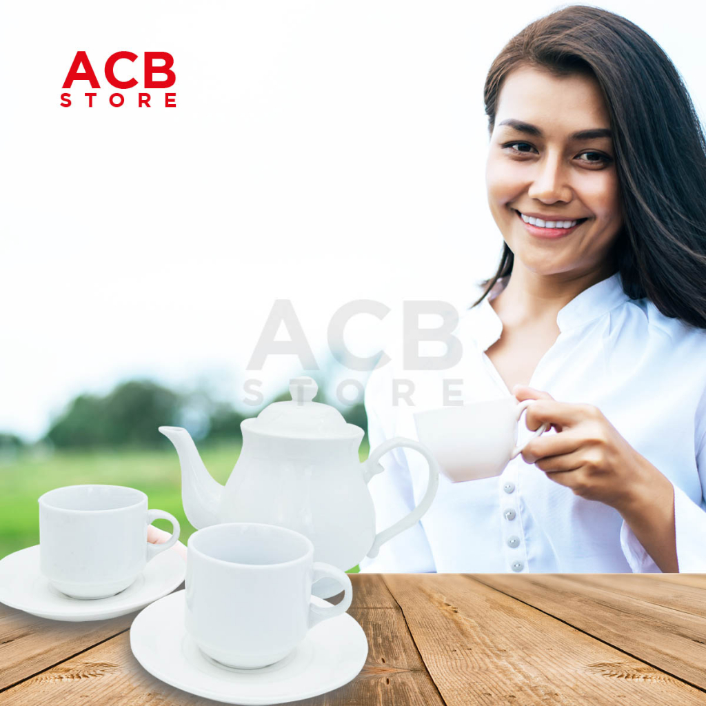 [READY STOCK] Ceramic Tea Cup and Teapot Set (2 Pax) | Coffee Cup Set ...