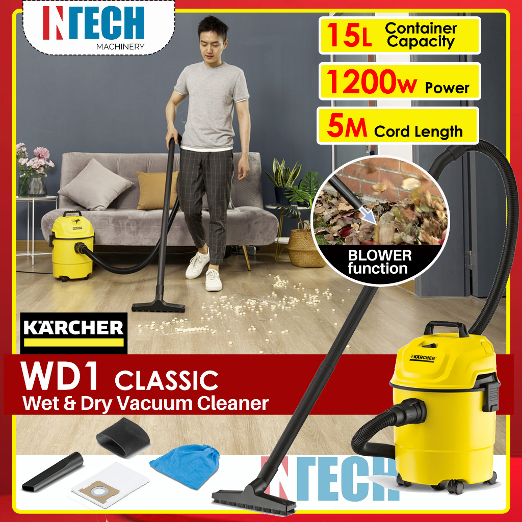 KARCHER WD1 CLASSIC MULTI-PURPOSE WET & DRY VACUUM CLEANER 1200W ...