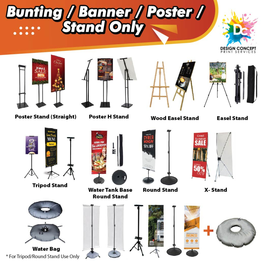 Tripod Stand / Round Stand / X Stand /Poster Stand / Easel Stand ...