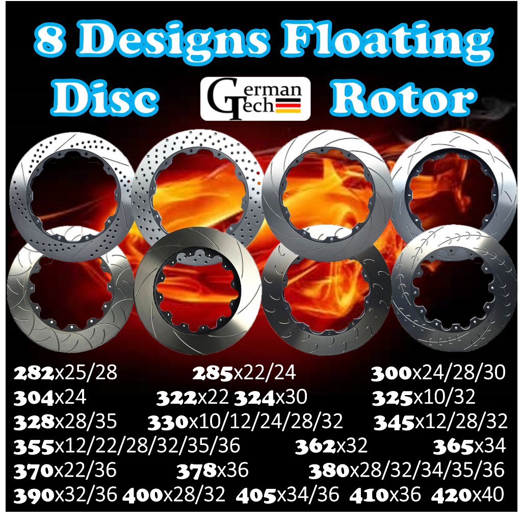 Floating Oversize 2 Piece Rotor 285x22 High Performance Drilled or ...