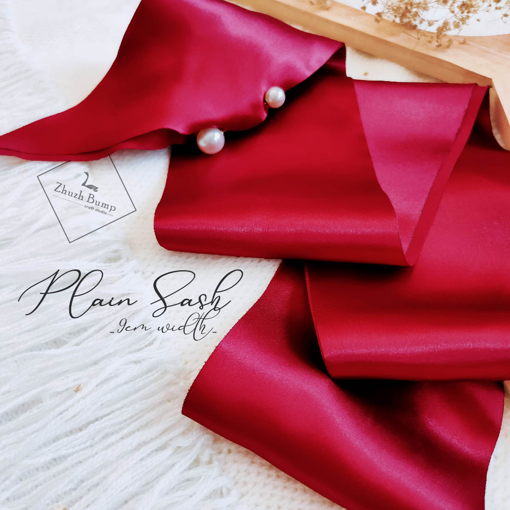 Sash 9cm Blank Sash Ribbon (Plain with NO text) Selempang Kosong