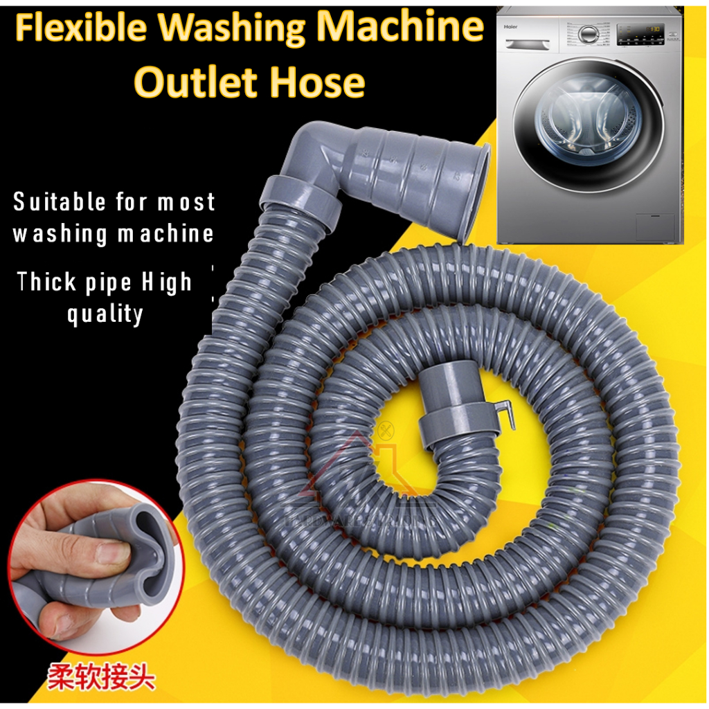 Hos Paip Mesin Basuh Salur Buang Air Bentuk L Shape Washing Machine Drain Outlet Hose Pipe 4886