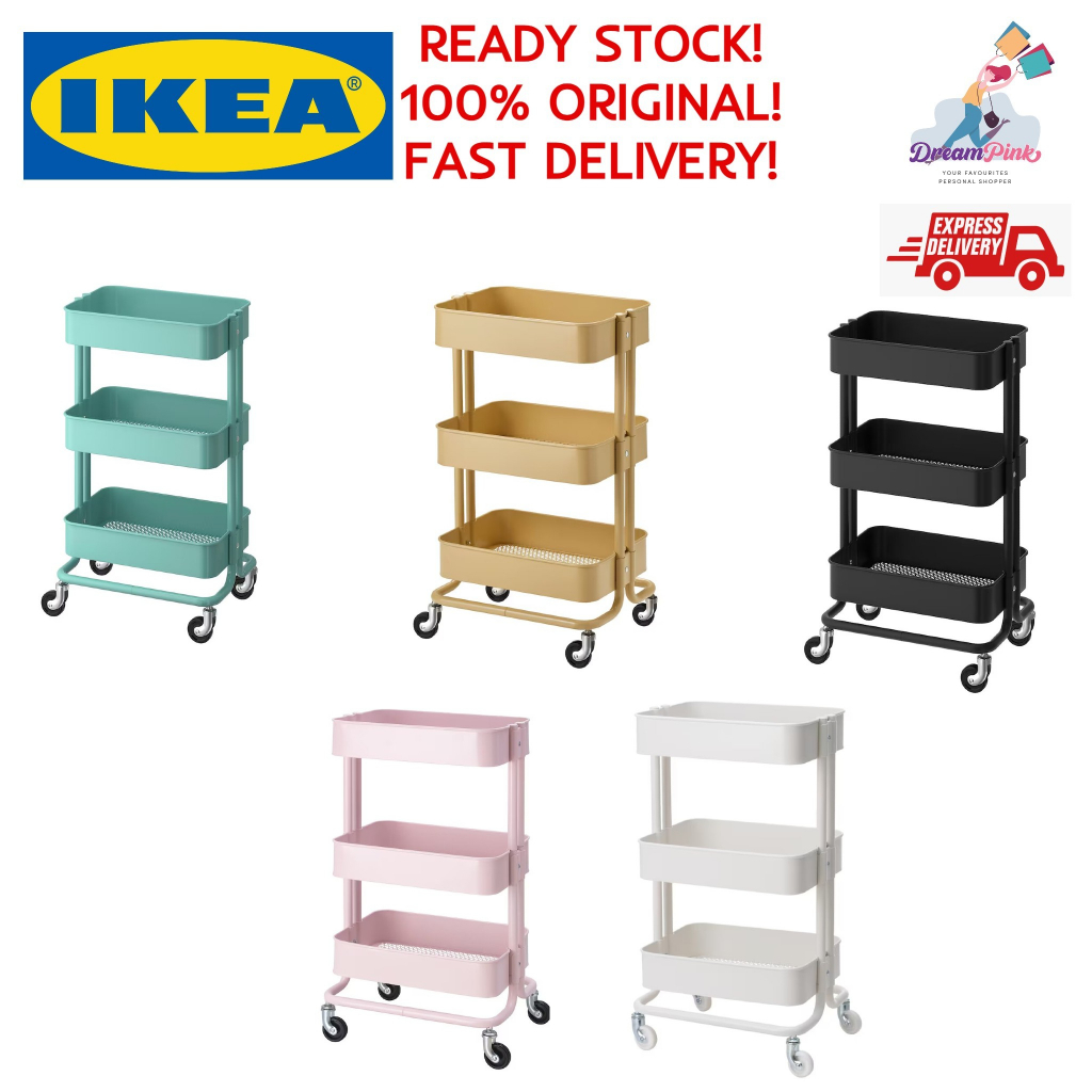 🔥PREORDER🔥 IKEA RASKOG Trolley, white turqoise blue black troli ikea