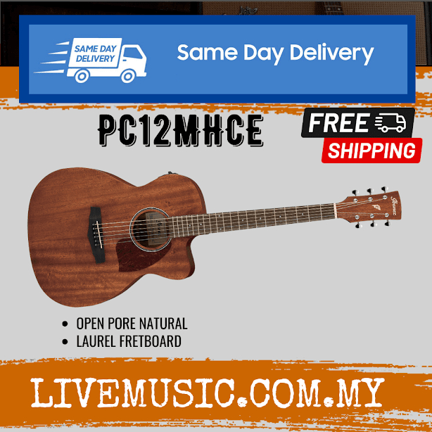 Ibanez Pc12mhce Grand Concert Acoustic Electric Guitar Open Pore Natural Pc12mhce Opn 