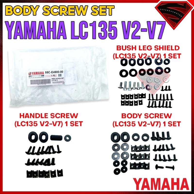 COVERSET SCREW YAMAHA LC 135 NEW LC135 NEW V2-V7 COVER SET BODY SKRU ...