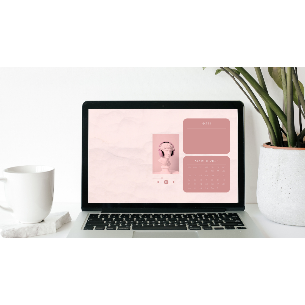 Pink Aesthetic Minimalist Desktop Wallpaper, Pink Digital Background ...