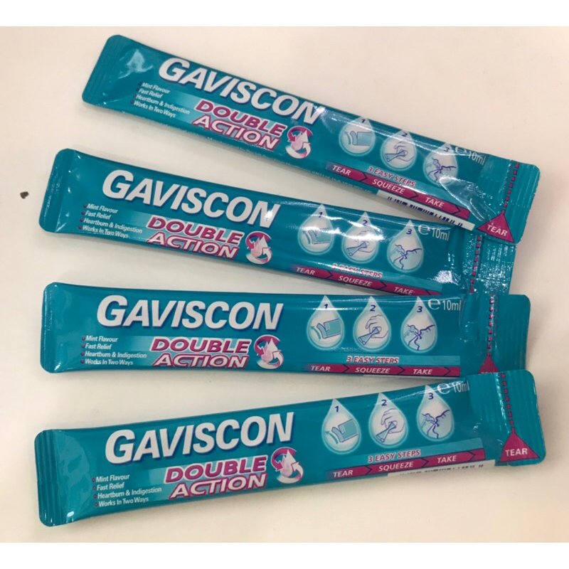 GAVISCON DOUBLE ACTION 1 PACK = 10ml / Sachet MINT FLAVOUR FOR