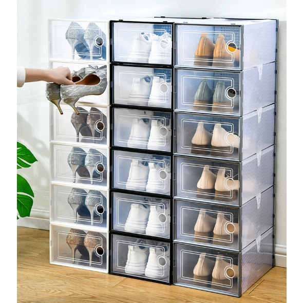 Upgrade Design Transparent Plastic Shoe Box Breathable Shoe Box Stack ...