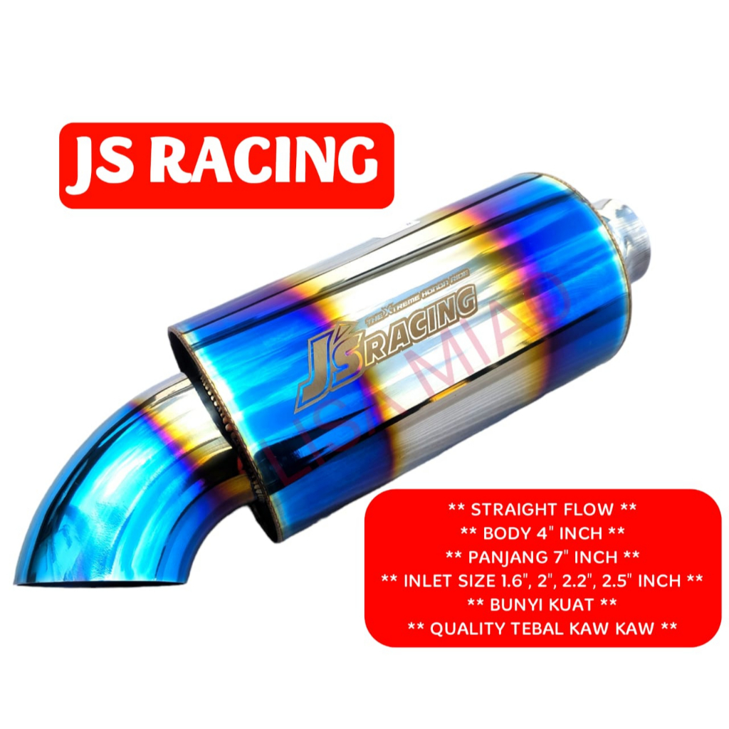 JS RACING Straight Flow Muffler, Body 4