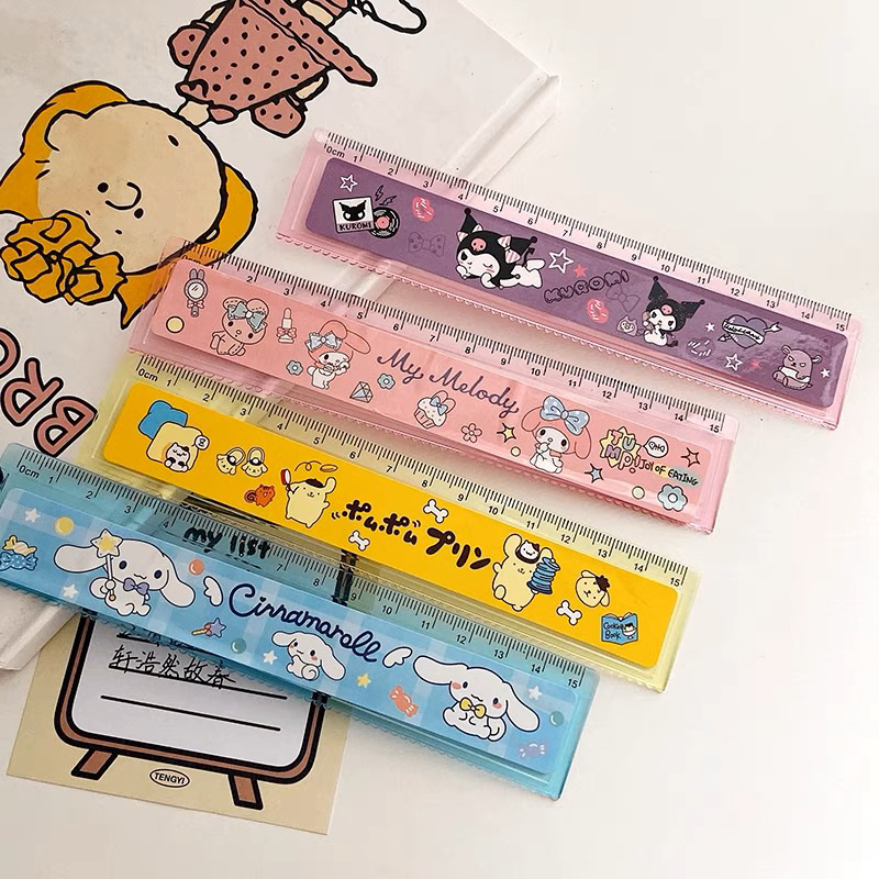 15cm Cartoon Ruler 2 in 1 Straight and Wave Ruler Pembaris Comel Lurus ...