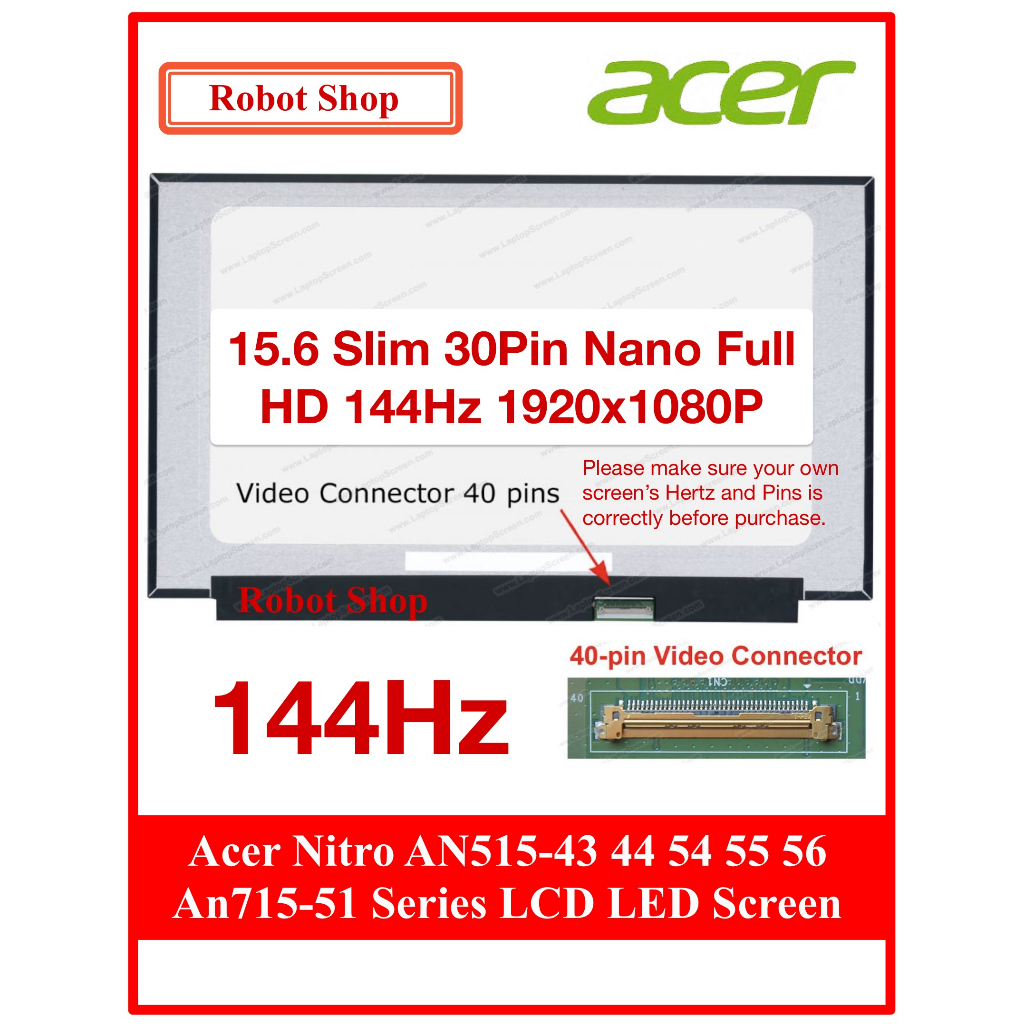 15.6" Acer Nitro AN515-43 AN515-44 AN515-54 AN515-55 AN515-56 AN515-57 ...