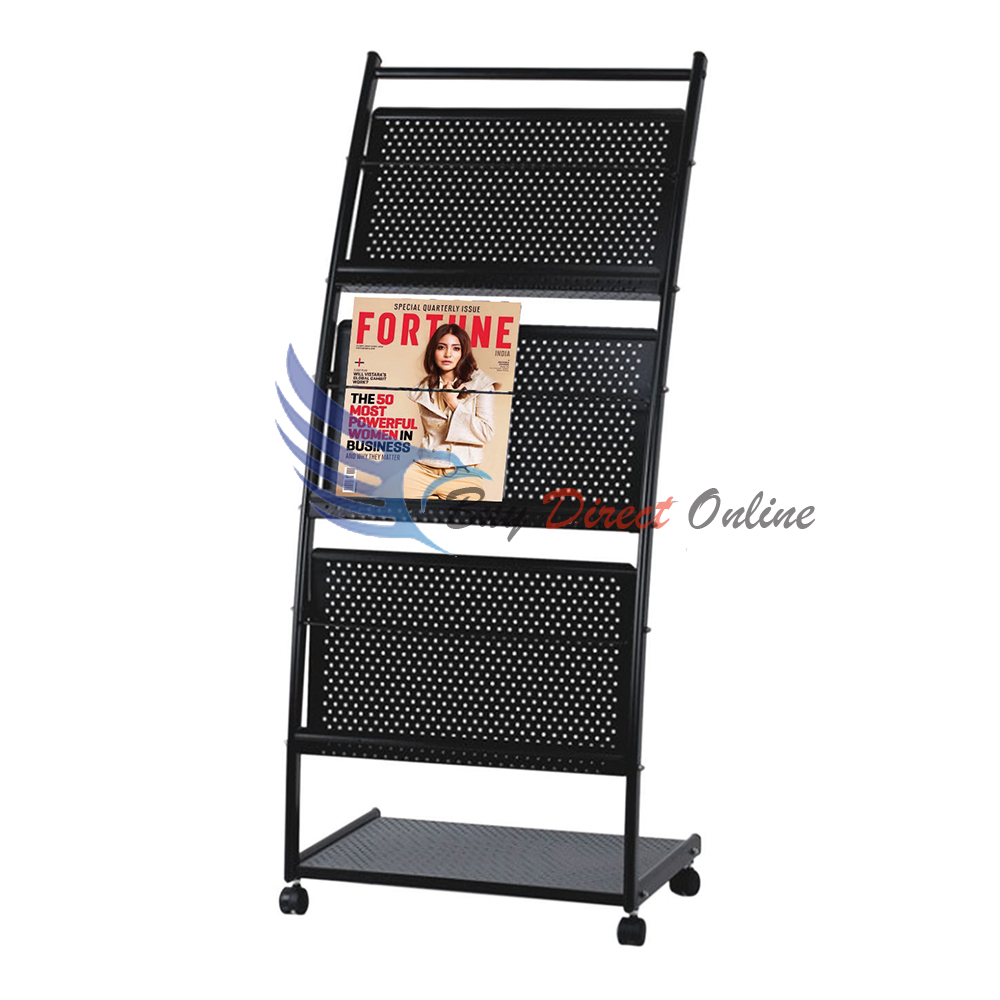 Black Magazine Rack /Rak Majalah /Foldable A4 Size Magazine Newspaper ...