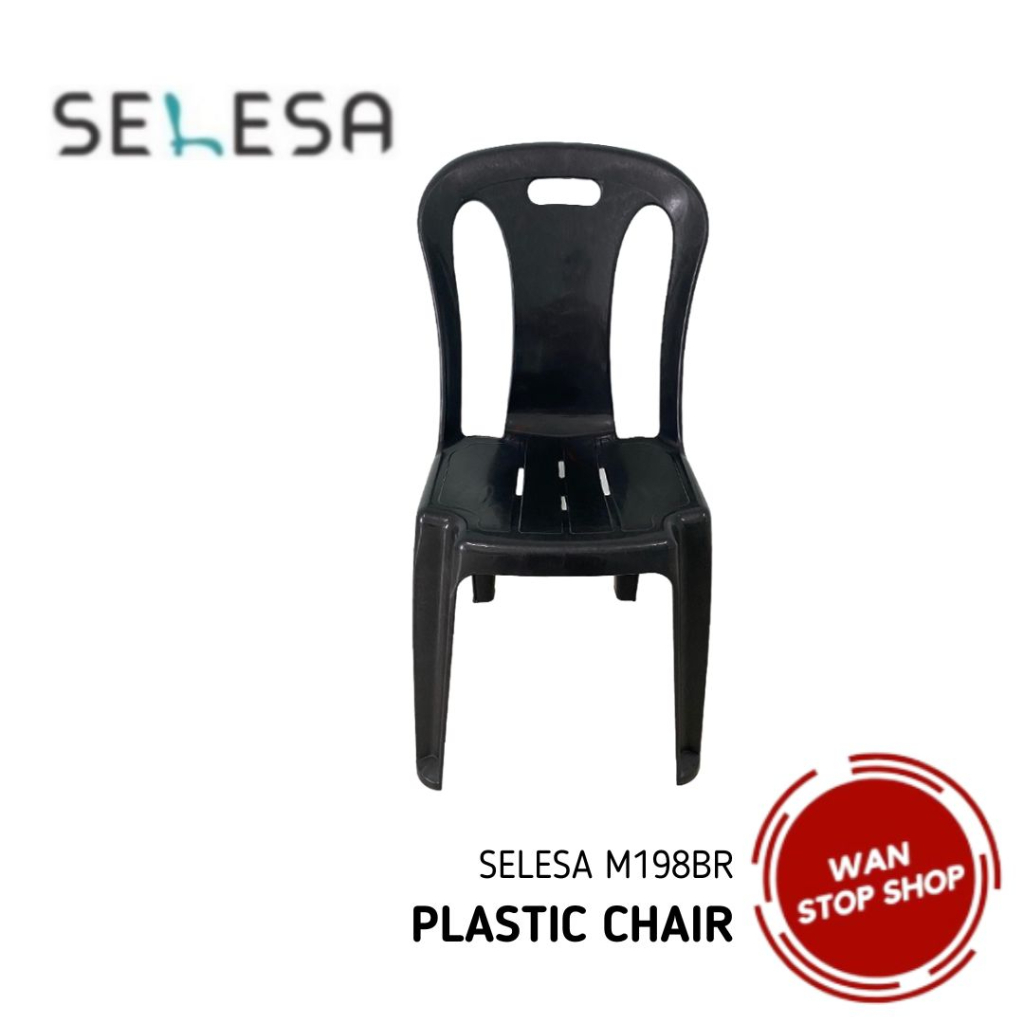 Indoor & Outdoor Suitable Plastic Chair Black Made in Malaysia Ready
