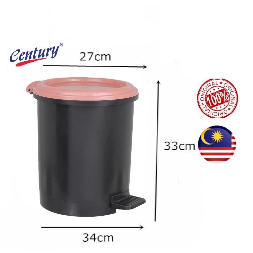Century Pedal Dustbin 10L Tong Sampah Pijak Trash Bin Step Bin 1018 ...