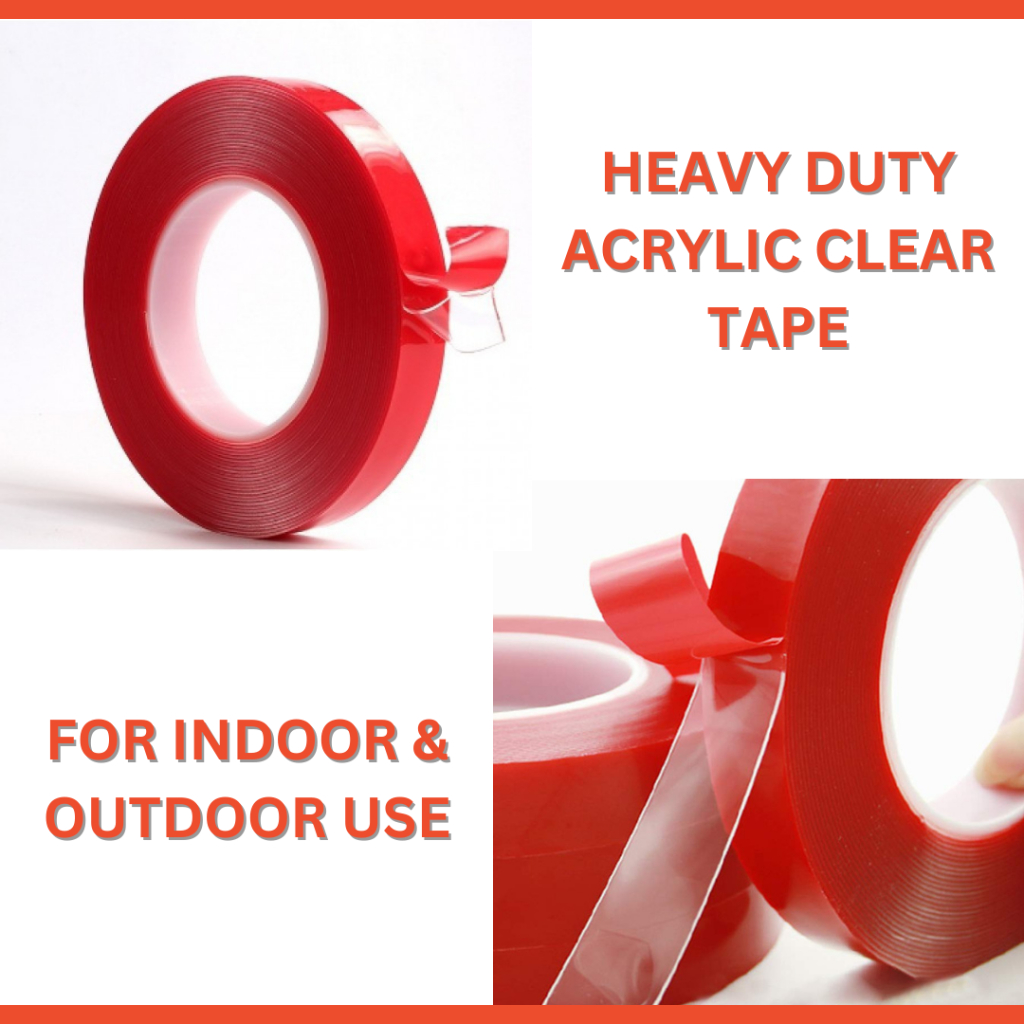 Heavy Duty Double Sided Acrylic Foam Tape Transparent (10mm x 3m