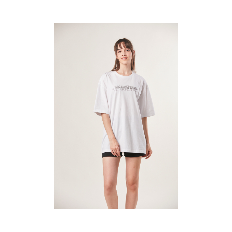SKECHERS LOOSE FIT GRAPHIC TEES WHITE Shopee Malaysia
