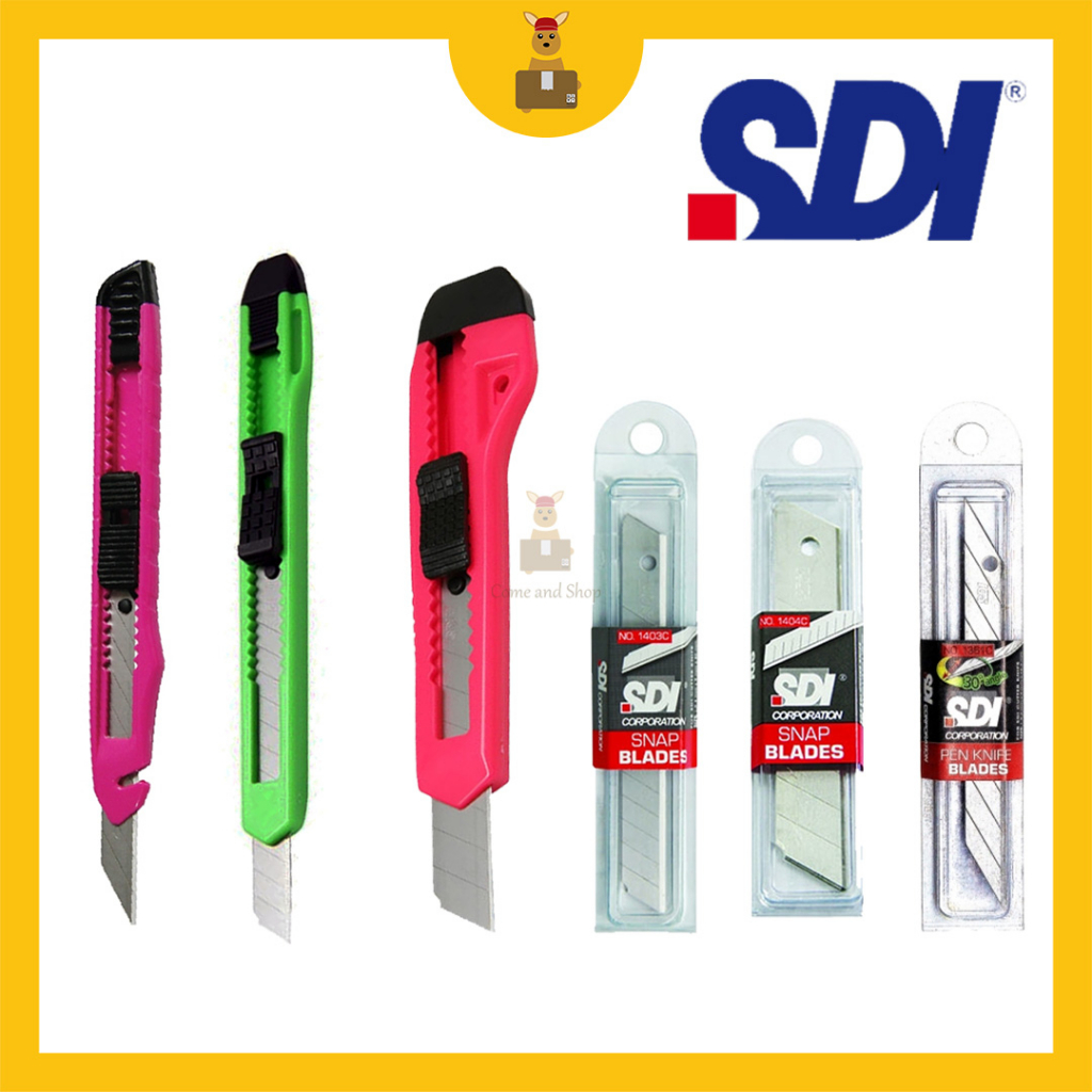 SDI Cutter Knife Heavy Duty Knife Snap Blade Knife Refill Color Cutter