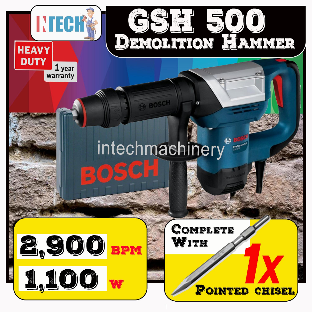 BOSCH GSH500 (GEN2) DEMOLITION HAMMER/BREAKER WITH HEX | Shopee Malaysia