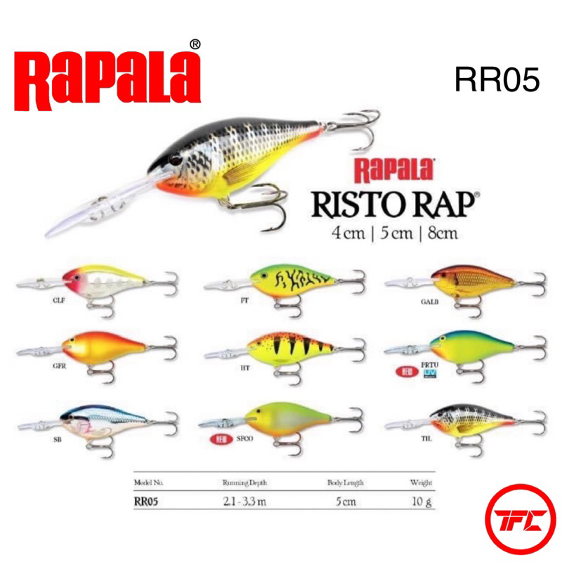 Rapala Risto Rap 5 RR-5 Vintage Ireland Crankbait Lure 3/8oz - PRT Parrot