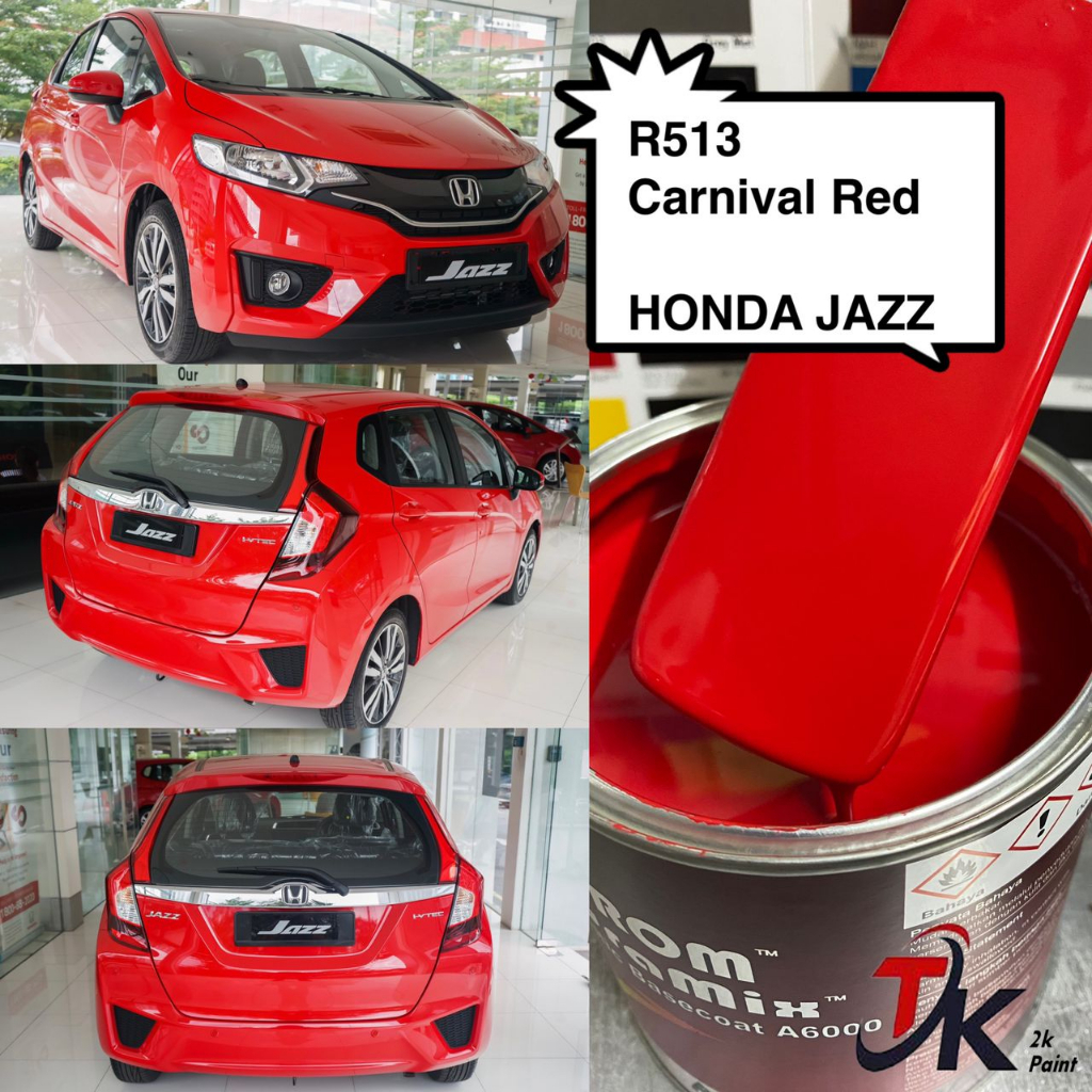 R513 CARNIVAL RED HONDA JAZZ 2K PAINT/FAST DRY/CAR PAINT/CAT BANCUH