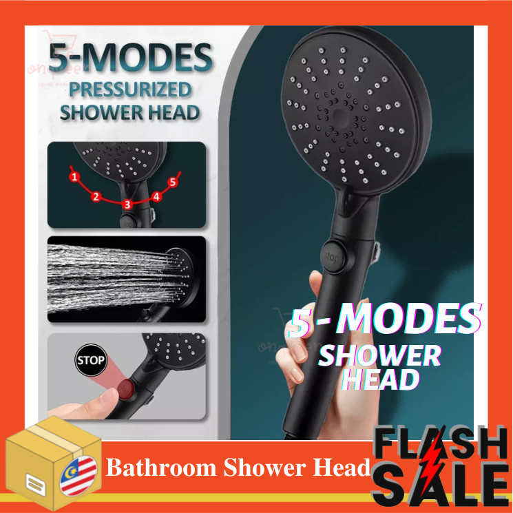 Black Bidet Five Speed High Pressure Black Shower Head Shower Set
