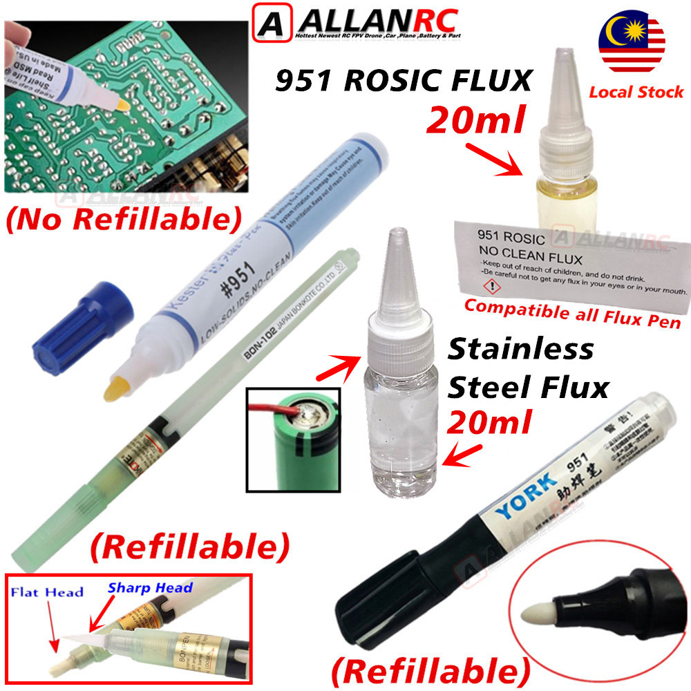 Kester YORK BONKOTE 951 Flux Pen Refillable Rosic No Clear soldering