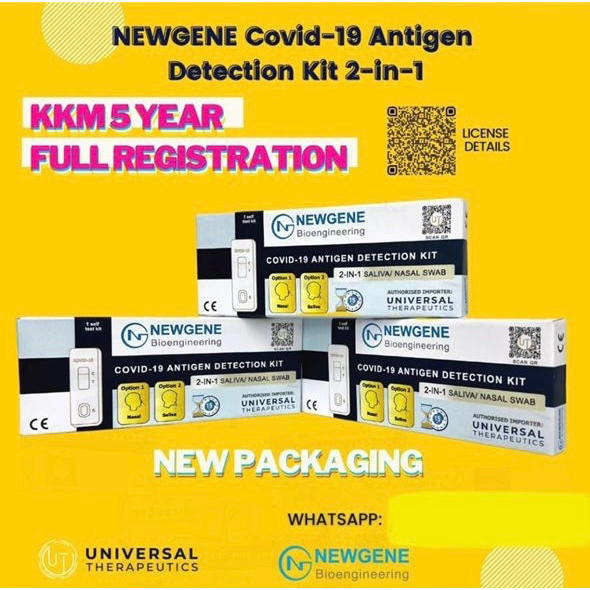 NEWGENE (Saliva/Nasal) 2 IN 1 COVID 19 Home Self Test Rapid Antigen Kit 25pcs/ box (RTK)READY