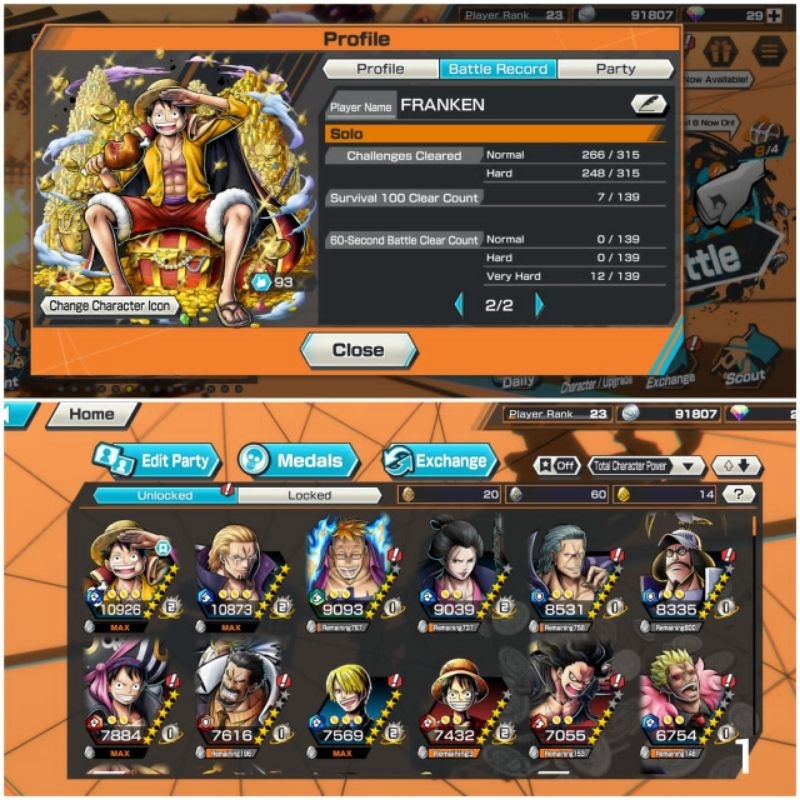 OPBR One Piece Bounty Rush Account Akaun One Piece Bounty Rush