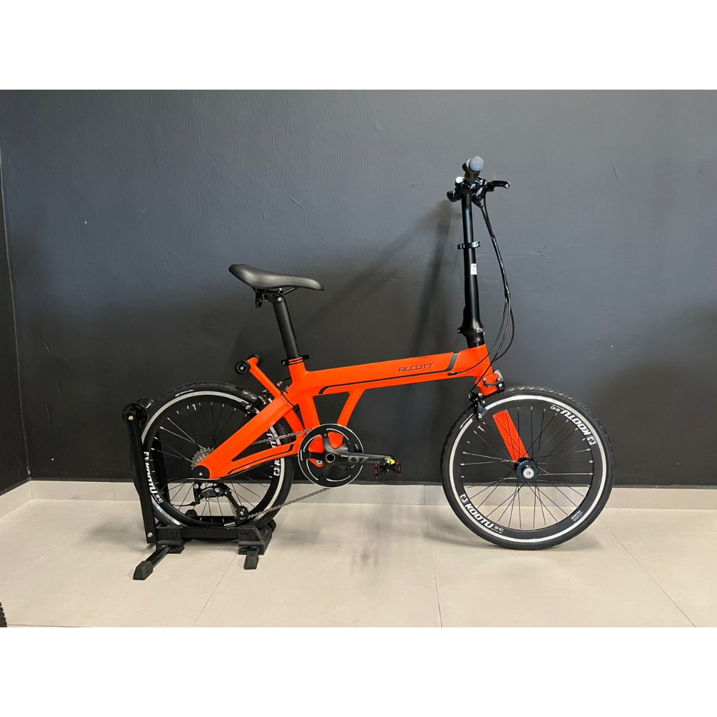ALCOTT Z3 SHIMANO SORA SINGLE ARM TRIFOLD CARBON FIBRE FOLDING BIKE