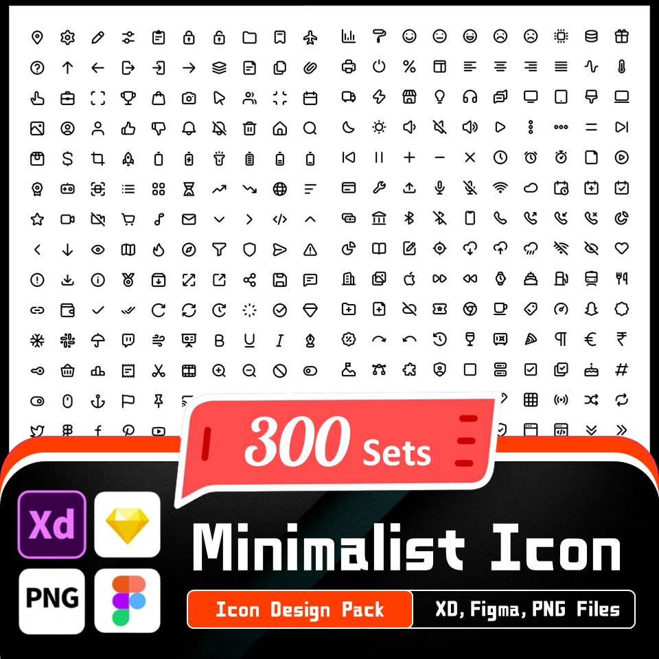 🔥 Icon Design Pack - 300 Sets Minimalist Icon🔥 Premium Logo Design Set ...
