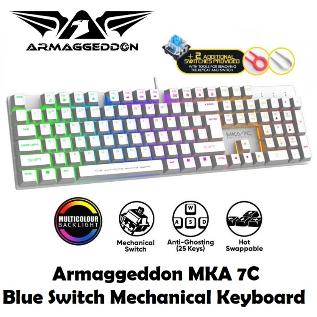 Armaggeddon MKA 7C Blue Switch Mechanical Keyboard | 104 Full Size ...