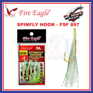 Fire Eagle Prawn Snelled Hook FPS Perambut Matakail Fishing Accessories