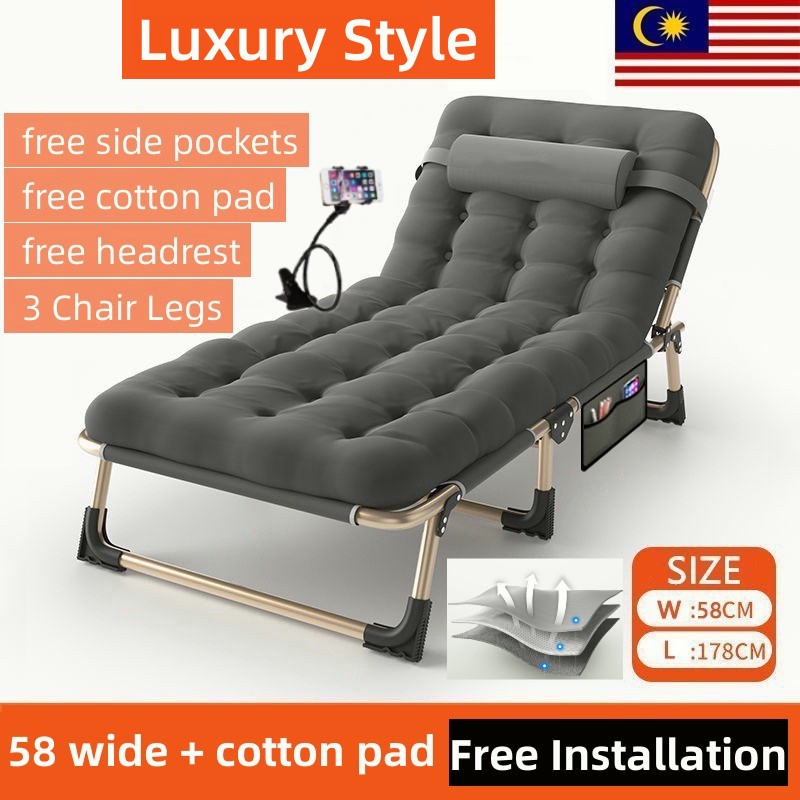 Donmis [Free Gifts] Camping Chair Folding Bed With foam Outdoor Folding