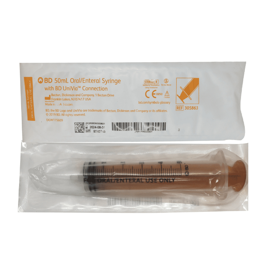 BD ORAL/ENTERAL SYRINGE WITH BD UNIVIA CONNECTION 50ML 1'S Shopee