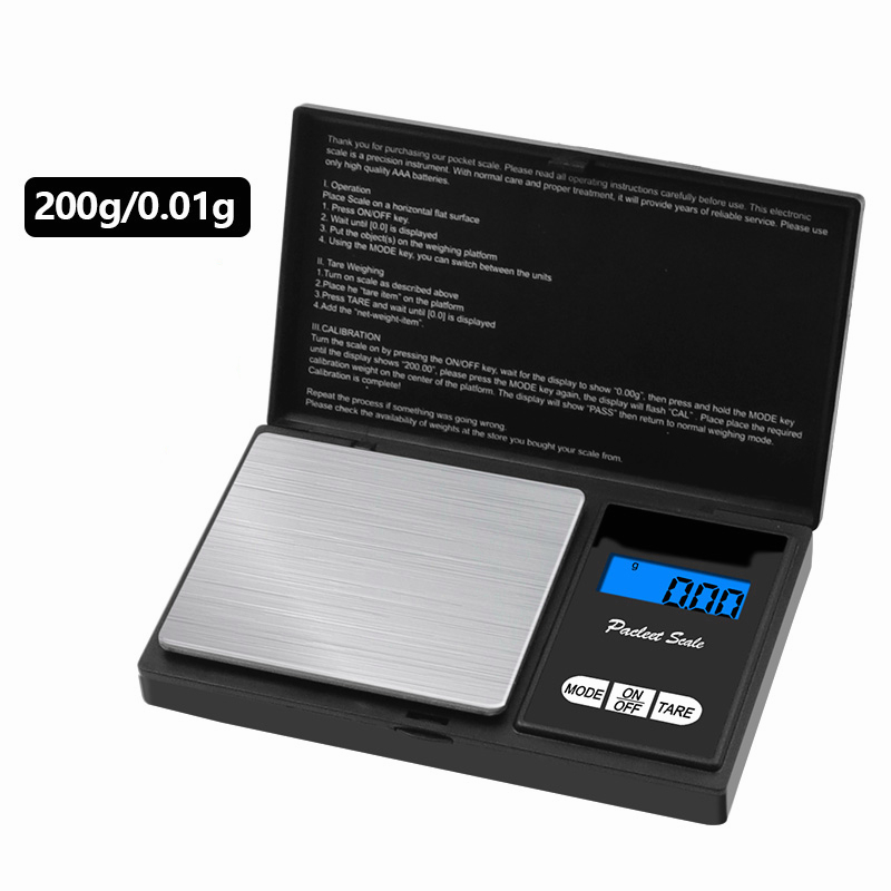SmartWeigh Pocket Scale - 200g x 0.01g Precision Jewelry Scale with  Calibration Weight & Tare Function - Ideal for Professional & Home Use