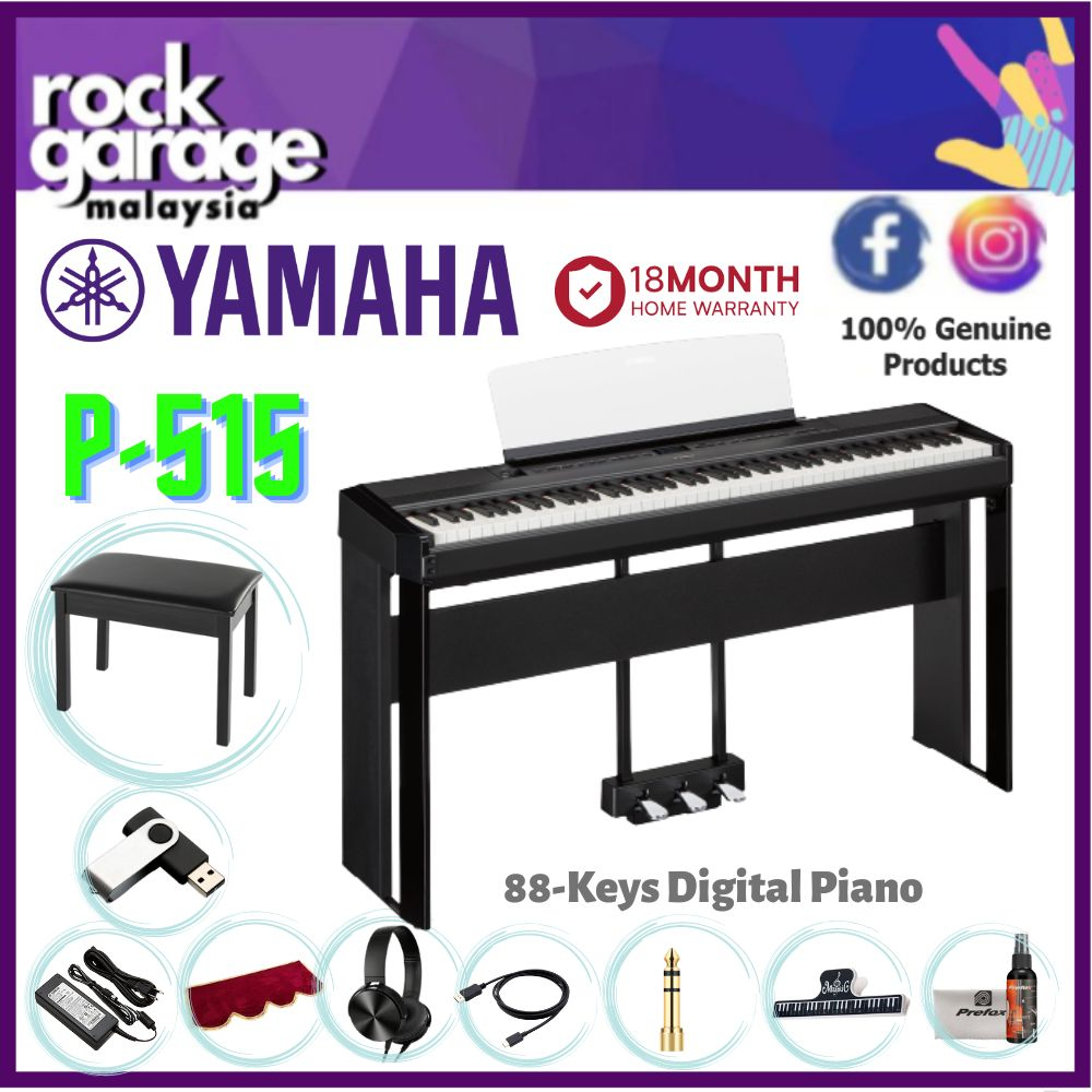 Yamaha P-515 88-Keys Digital Piano With Piano Bench, Pen Drive ...