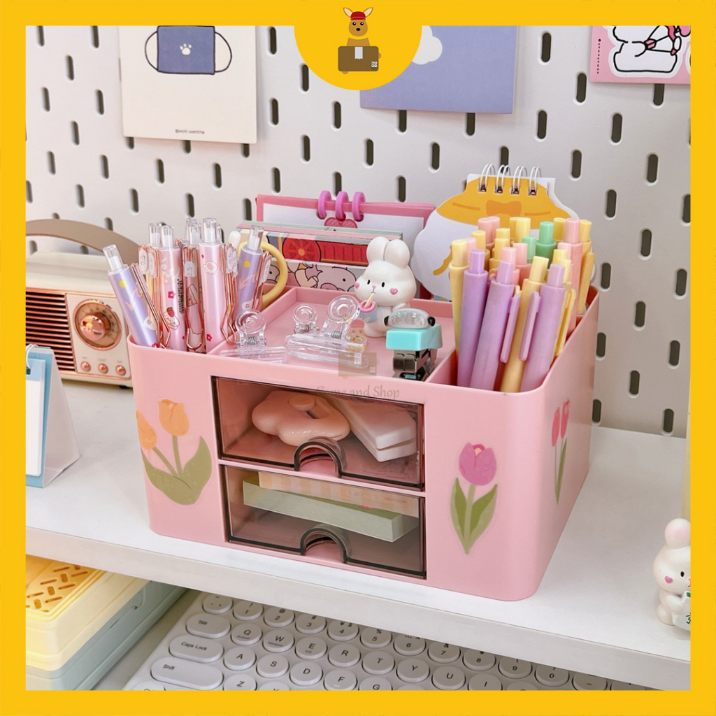 Table Stationery Organizer Mini Drawer Storage Holder Box Jewellery ...