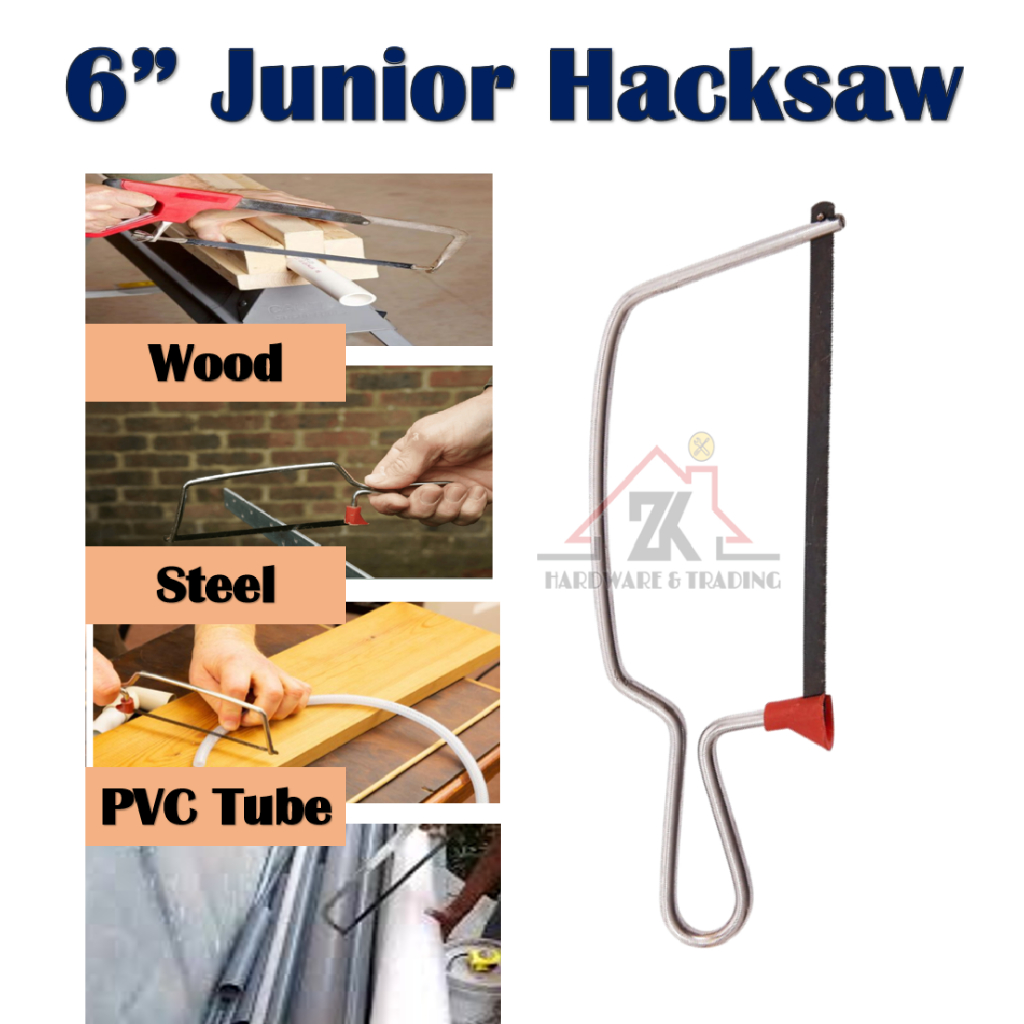 Mini Hand Saw Junior Hacksaw Blade 6" Pvc Pipe Wood Steel Gergaji Besi