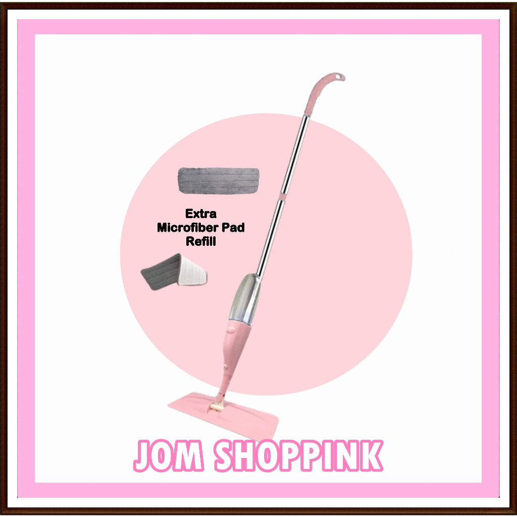 🇲🇾 PINK Spray Mop With Extra Microfiber Pad Refill | Shopee Malaysia