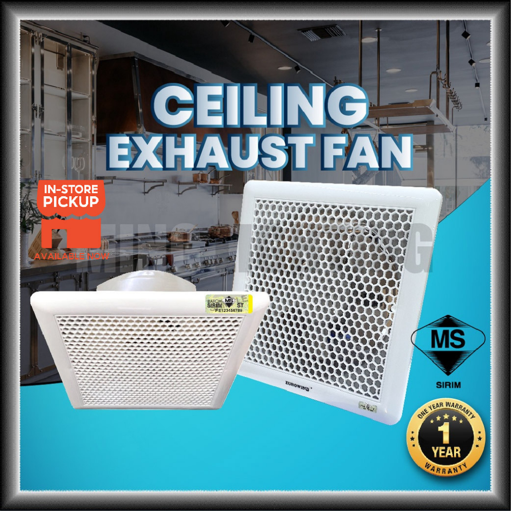 (Sirim) Ceiling Exhaust Fan 8" 10" 12" Ekzos Air Ejector Ventilation