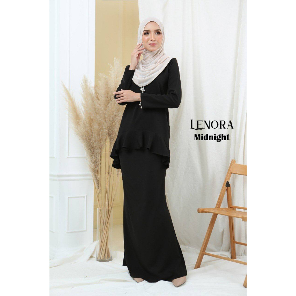 [AA] BAJU KURUNG BLACK COLLECTION BAJU RAYA 2024 SET BLACK PLAIN