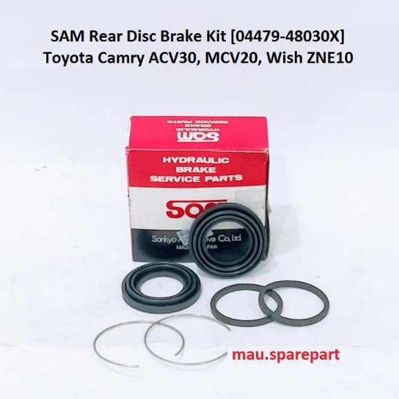 SAM Rear Disc Brake Kit [04479-48030X] - Toyota Camry ACV30, MCV20 ...
