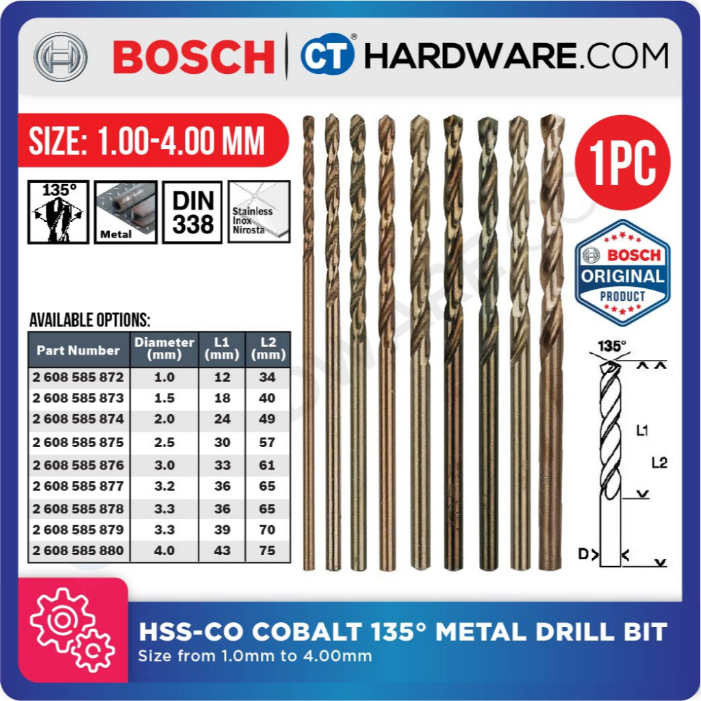 Bosch cobalt best sale drill bits