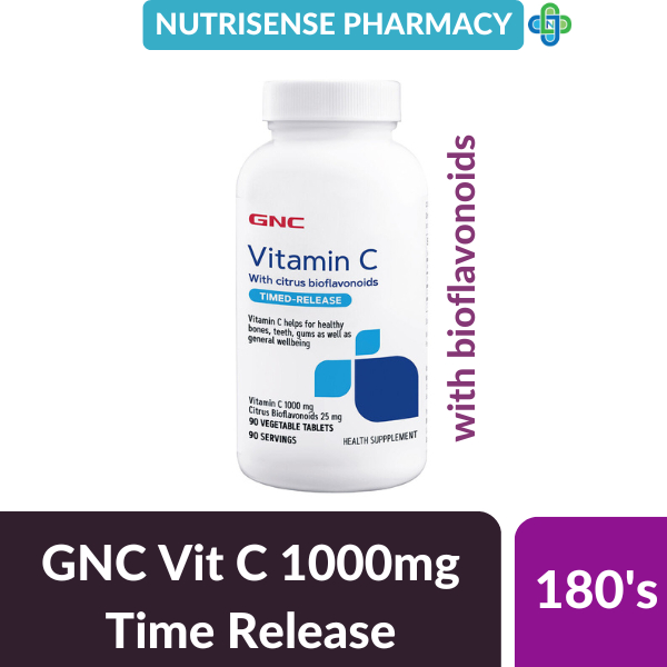 GNC Vitamin C with Bioflavonoids Time Released 1000mg Tablet 180's