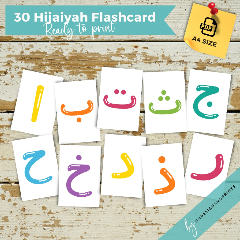 PDF Soft Copy Printable Hijaiyah Flashcards. Flashcard Hijaiyah. Alif ...